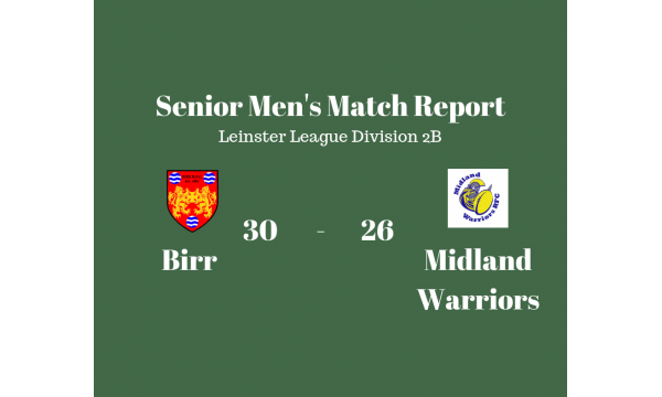 Birr 1st XV Defeat Midland Warriors