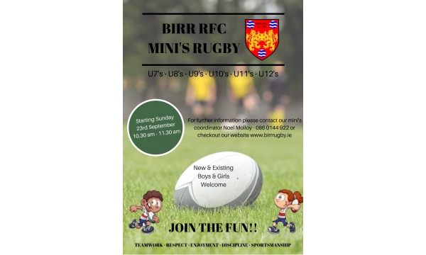 Mini's Rugby Starting on Sun 23rd Sept