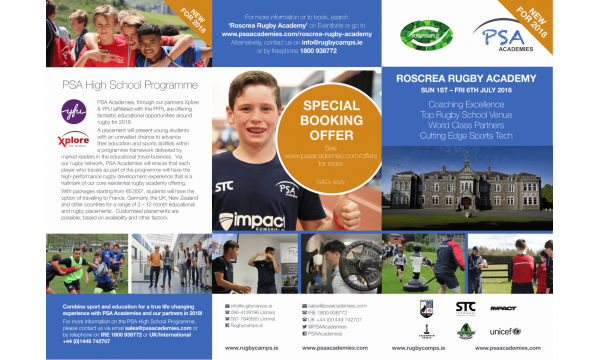  Roscrea Rugby Academy - 10% Discount for Birr RFC Members