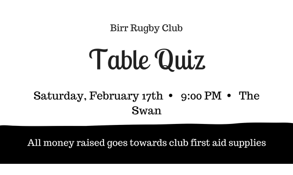 Table Quiz in Aid of First Aid Supplies
